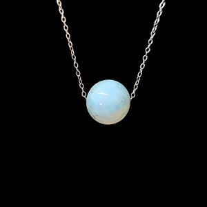 Women's Necklace Sterling Silver 8mm Larimar Ball Lobster Clasp